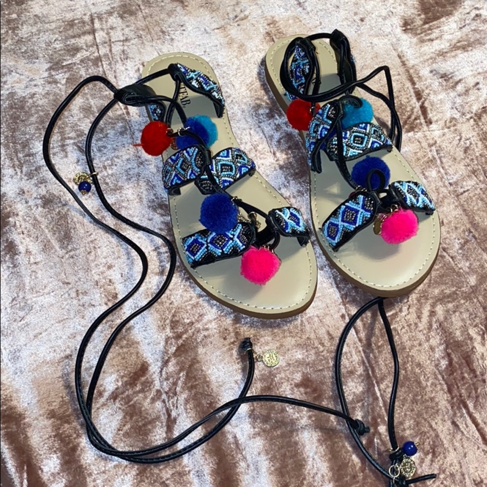 Strappy Beaded Sandals